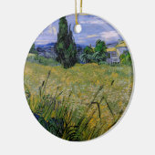 Grünes Weizenfeld mit Cypress von Vincent van Gogh Keramik Ornament (Links)