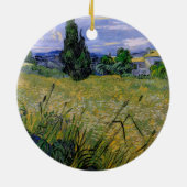 Grünes Weizenfeld mit Cypress von Vincent van Gogh Keramik Ornament (Hinten)