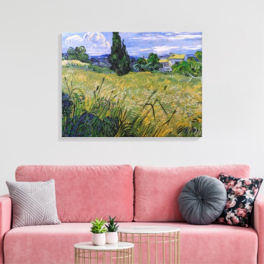 Grünes Weizenfeld mit Cypress von Vincent van Gogh Leinwanddruck (Insitu (Wohnzimmer))