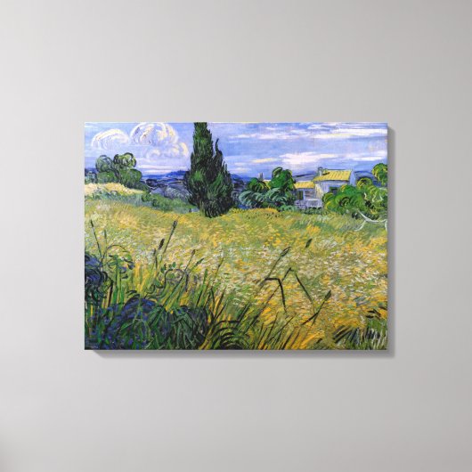 Grünes Weizenfeld mit Cypress von Vincent van Gogh Leinwanddruck (Vorderseite)