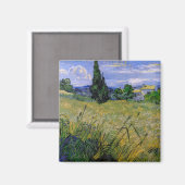 Grünes Weizenfeld mit Cypress von Vincent van Gogh Magnet (Vorderseite/Rückseite)