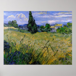 Grünes Weizenfeld mit Cypress von Vincent van Gogh Poster