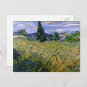 Grünes Weizenfeld mit Cypress von Vincent van Gogh Postkarte (Vorne/Hinten)