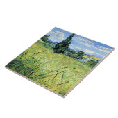 Grünes Weizenfeld mit Zypresse, Fliese (Seite)