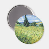 Grünes Weizenfeld mit Zypresse, Magnet (Vorderseite/Rückseite)