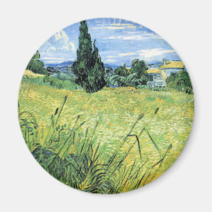 Grünes Weizenfeld mit Zypresse, Magnet