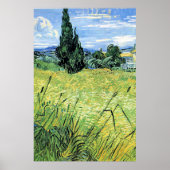 Grünes Weizenfeld mit Zypresse, Poster (Vorne)