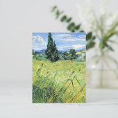 Grünes Weizenfeld mit Zypresse, Postkarte (Stehend Vorderseite)