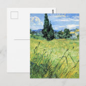 Grünes Weizenfeld mit Zypresse, Postkarte (Vorne/Hinten)