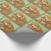 Grünes Welpenpapier Geschenkpapier (Ecke)