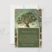 grünes Whimsical Mittelalterwald Foto & Hochzeit Dankeskarte (Rückseite)