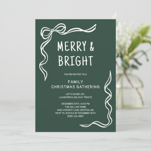 Grünes Whimsikhandgezeichnetes Weihnachtsgebäck Pa Einladung (Stehend Vorderseite)