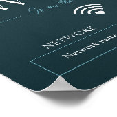 Grünes Wifi-Kennwort und Netzwerksignatur Poster (Ecke)
