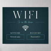 Grünes Wifi-Kennwort und Netzwerksignatur Poster (Vorne)