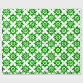 ❄ Grünes Winter-Schneeflockenraster ❄ Geschenkpapier (Flach)