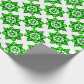 ❄ Grünes Winter-Schneeflockenraster ❄ Geschenkpapier (Ecke)