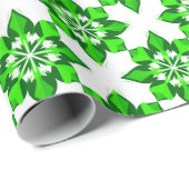 ❄ Grünes Winter-Schneeflockenraster ❄ Geschenkpapier (Rolleneckpunkt)