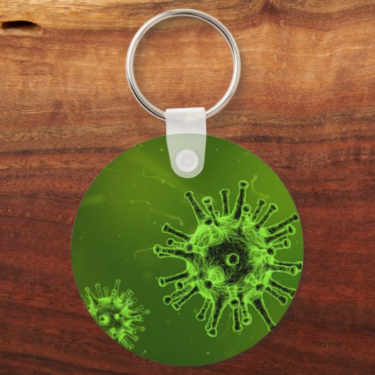 Grünes Wissenschaftsvirus-Bakterium Schlüsselanhänger (Vorderseite)