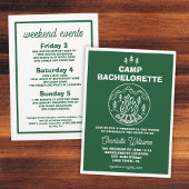 Grünes Wochenende Camp Bachelorette Einladung