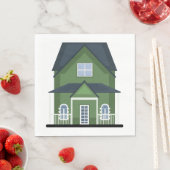 Grünes Wohnhaus Serviette (Beispiel)