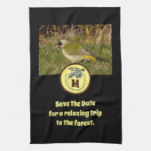 Grünes Woodpecker-Flying Monogram-Foto Geschirrtuch (Vertikal)