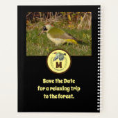 Grünes Woodpecker-Flying Monogram-Foto Planer (Rückseite)