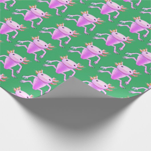 grünes Xolotl-Packpapier Geschenkpapier (Ecke)