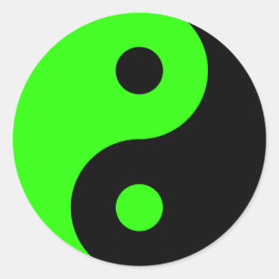Grünes Yin Yang Symbol Runder Aufkleber