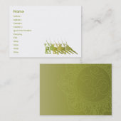 Grünes Yoga - mollig Visitenkarte (Vorne/Hinten)