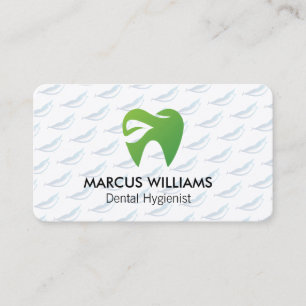 Grünes Zahn Dental-Logo   Gesundheitswesen Visitenkarte