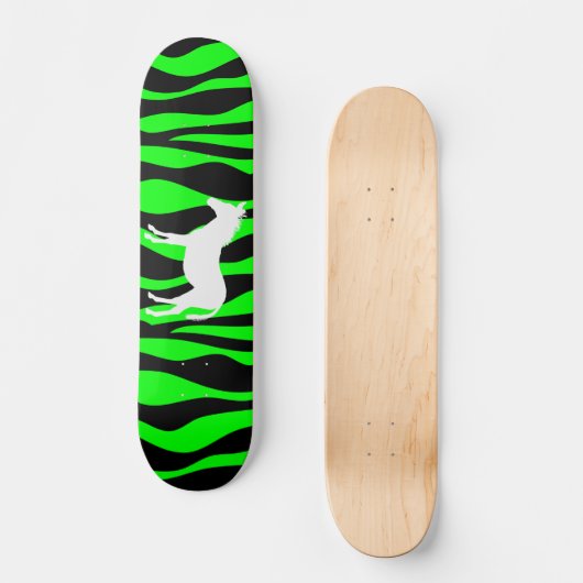 Grünes Zebra-Skateboard Skateboard (Vorderseite)