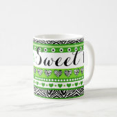 Grünes Zebraherz Sweet 16 Tasse (VorderseiteRechts)