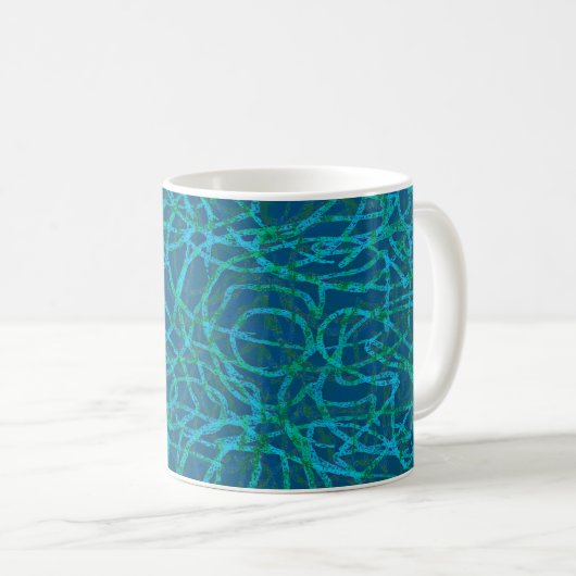Grünes Zeilenmuster Kaffeetasse (VorderseiteRechts)