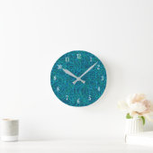 Grünes Zeilenmuster Runde Wanduhr (Zuhause)