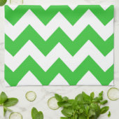 Grünes Zickzack Geschirrtuch (Gefaltet)