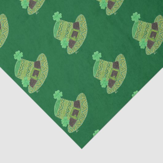 Grünes Zickzack Kobelpapier Seidenpapier (Ausschnitt)