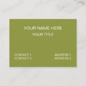 Grünes Zickzack Muster Visitenkarte (Rückseite)