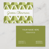 Grünes Zickzack Muster Visitenkarte (Vorne/Hinten)