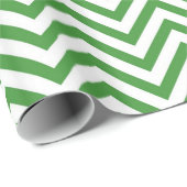 Grünes Zickzack Muster Zigzag Textur Geschenkpapier (Rolleneckpunkt)