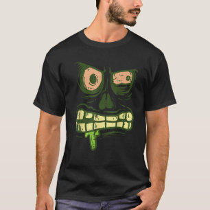 Grünes Zombie-Monster-Gesicht Schreckliches Spuk H T-Shirt