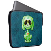 Grünes Zombie-ZuckerHündchen auf Blau Laptopschutzhülle (Vorne Rechts)