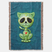 Grünes Zombie-Zuckerkätzchen Decke (Vorderseite Vertikal)