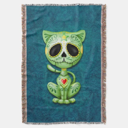 Grünes Zombie-Zuckerkätzchen Decke (Vorderseite Vertikal)