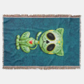 Grünes Zombie-Zuckerkätzchen Decke (Vorderseite)