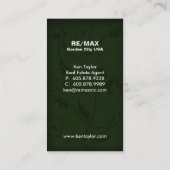 Grünes Zuhause-wirkliche Visitenkarte (Rückseite)