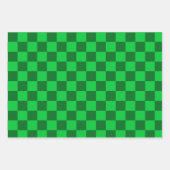 Grünes Zweifarbiges Schachbrettmuster Geschenkpapier Set (Vorderseite 2)