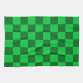 Grünes Zweifarbiges Schachbrettmuster Geschirrtuch (Horizontal)