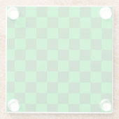 Grünes Zweifarbiges Schachbrettmuster Glasuntersetzer (Rückseite)