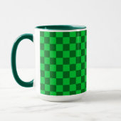 Grünes Zweifarbiges Schachbrettmuster Tasse (Links)