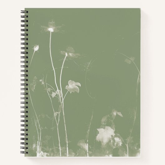 Grünes Zyanotyp - Botanisches Sonnendruckpapier Notizblock (Vorderseite)